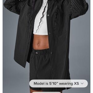 ALO Yoga Black Striped Women's Blazer